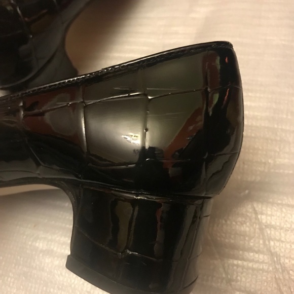 Talbots black Patent Leather block heel size 7 - Picture 4 of 8